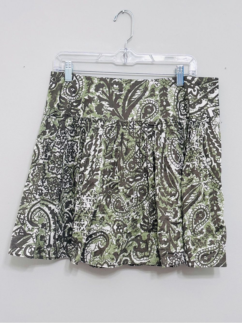 Banana Republic Paisley Skirt Size 8 Lined Boho Green Brown
